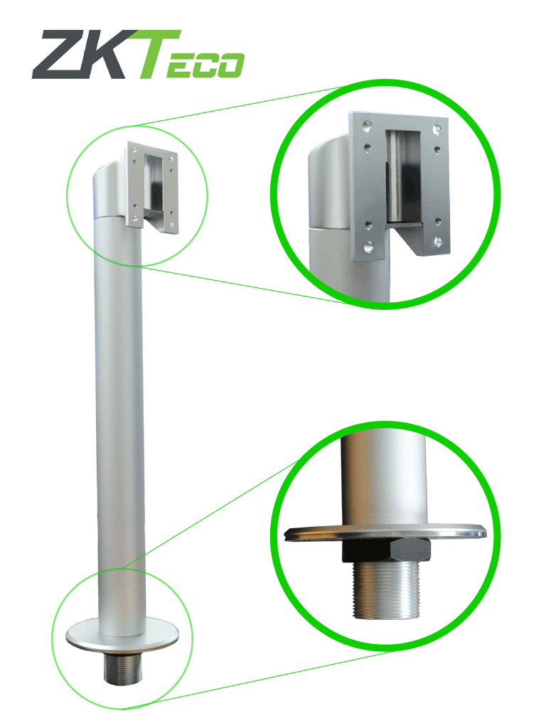 Soporte de Fijación ZKTeco KJZ03 para SpeedFaceV5L, ProFaceX y FaceDepot7BL, Acero Inoxidable, Compatible con Pedestales FMB03 y FMB01