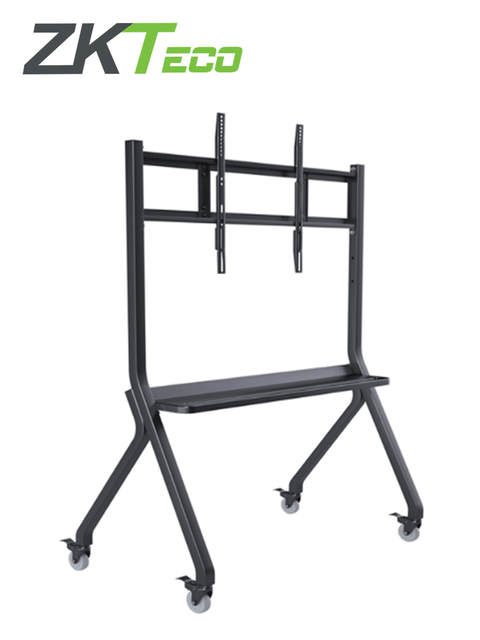 Soporte Móvil para Pantallas Interactivas - Altura Ajustable - Carga 100 kg - 4 Ruedas Giratorias - Negro