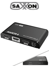 Divisor de Video HDMI 4K de 1 Entrada y 2 Salidas, Soporta Resolución 4Kx2K 30Hz, 1080p Full HD - Saxxon LKV312HDR V2.0