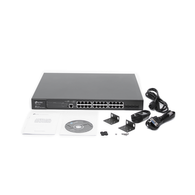 T2600G-28MPS - Tp-Link Switch PoE+ administrable Capa 2 / 24 puertos Gigabit / 4 puertos SFP T2600G-28MPS