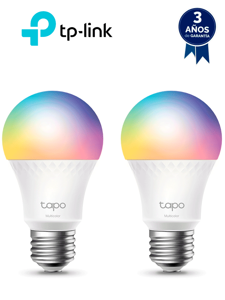 Foco LED Inteligente TP-LINK TAPO L535E RGB WiFi, 75W Equiv, 2-Pack, Control Multicolor