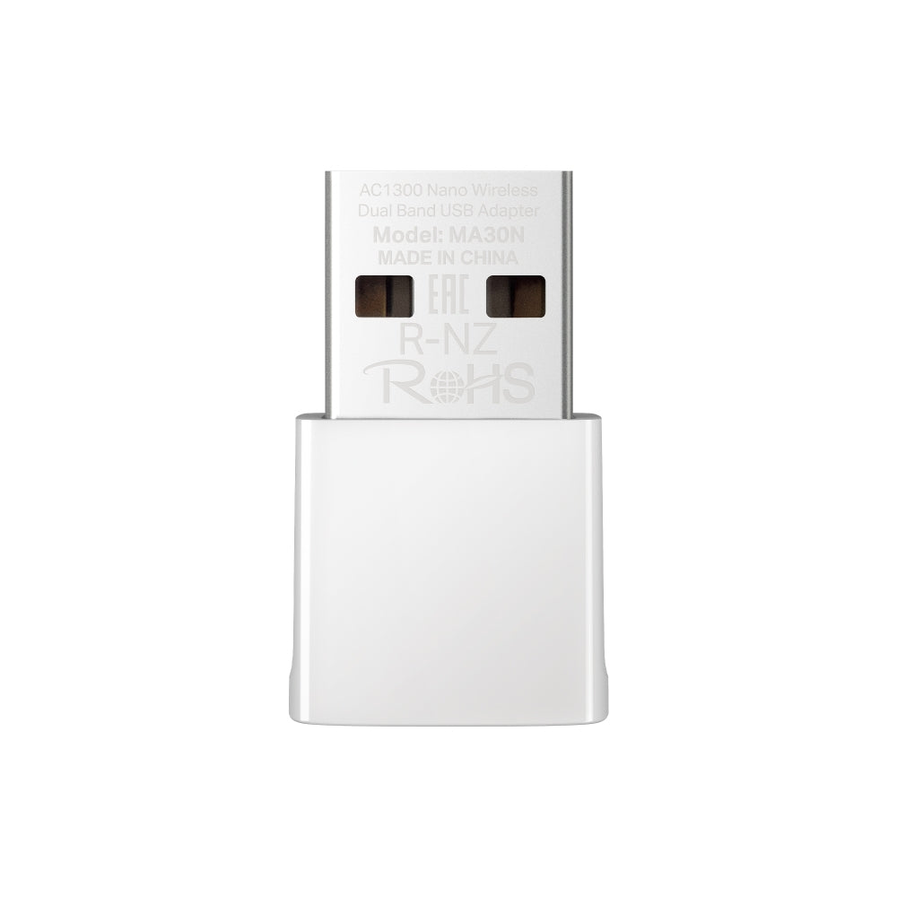 MA30N - Adaptador inalámbrico Nano USB 2.0 Mercusys MA30N AC1300 (2.4Ghz 400Mbps y 5Ghz 867Mbps) compatible con Windows 11 y 10 (32/64bit)