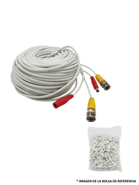 Cable Siames Armado Blanco 20m, Bolsa 50 Grapas Pared Blancas 5mm