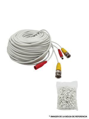 Cable Siames Armado Blanco 20m, Bolsa 50 Grapas Pared Blancas 5mm