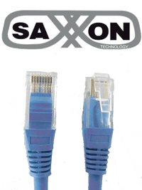 Cable patch cord UTP 1 metro CAT 5E azul - SAXXON P5E1UA, alta velocidad de transferencia