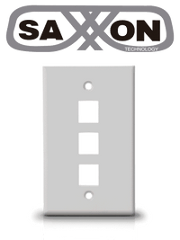 Placa de Pared Vertical SAXXON A1753A, 3 Puertos Keystone, Color Blanco