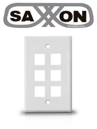 Placa de pared vertical SAXXON A1756A, 6 Puertos Keystone, Color blanco