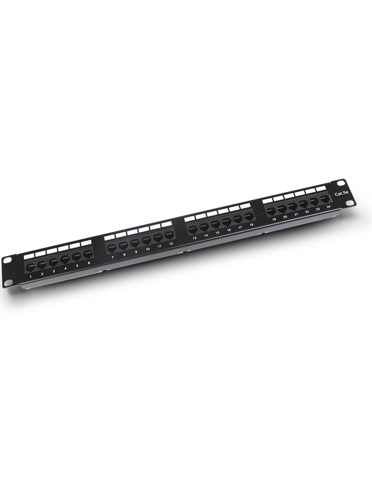 Patch Panel SAXXON P19724N5 - 24 puertos CAT 5E 1U / Montaje en rack 19" / Administración cables