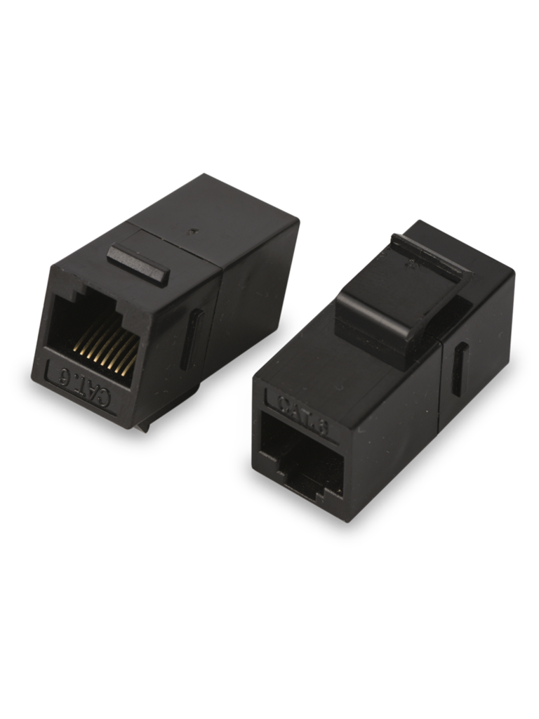 Cople RJ45 / RJ45 Hembra a RJ45 Hembra CAT 6 Negro - SAXXON M226, Alta Velocidad 10 Gbps