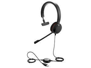 Diadema Monoaural Jabra Evolve 20 MS USB con Micrófono, Cancelación de Ruido, Certificación Microsoft Teams