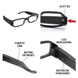 TE663 - Syscom Cámara Oculta en Lentes (Spyce Camera) / Resolución 2 Megapixel (1080P) / Memoria de 8GB