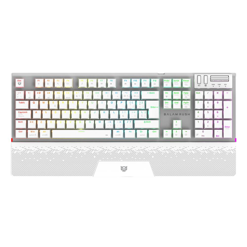 Teclado Gaming Balam Rush GK9791, Retroiluminación RGB, 104 Teclas, Reposamuñecas Desmontable