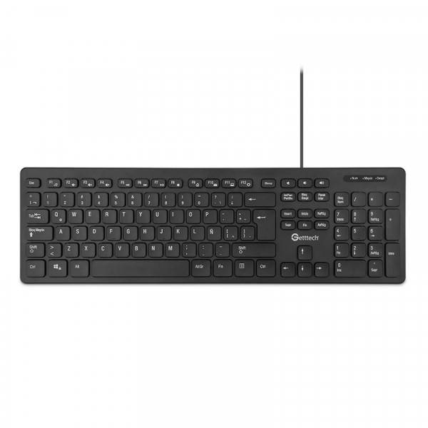 GGK-ESMWR-01 - TECLADO SLIM GETTTECH ALAMBRICO NEGRO GGK-ESMWR-01