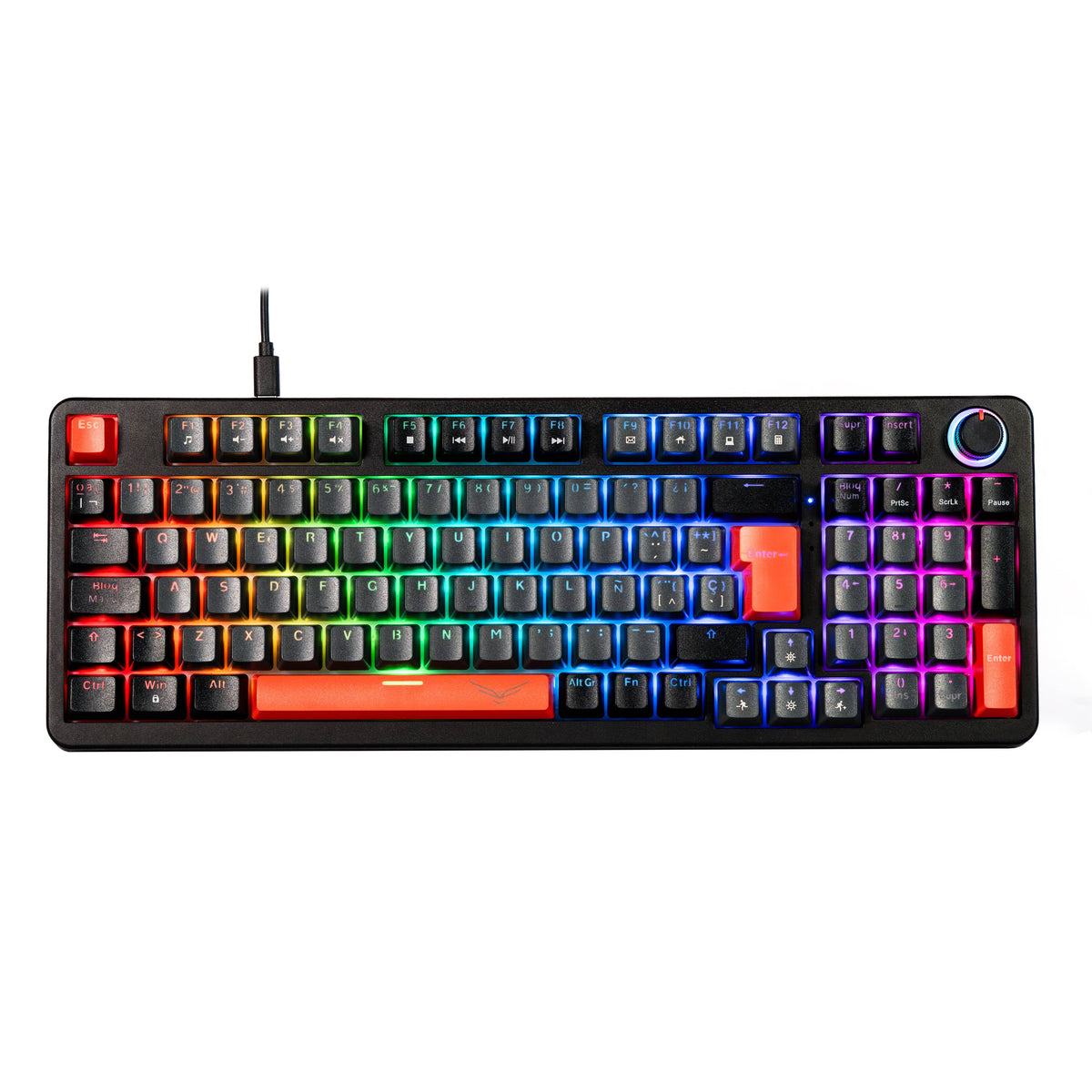 NA-0972G - NACEB TECLADO KB GAMER SWITCH BROWN RGB RED PHYTON NA-0972G
