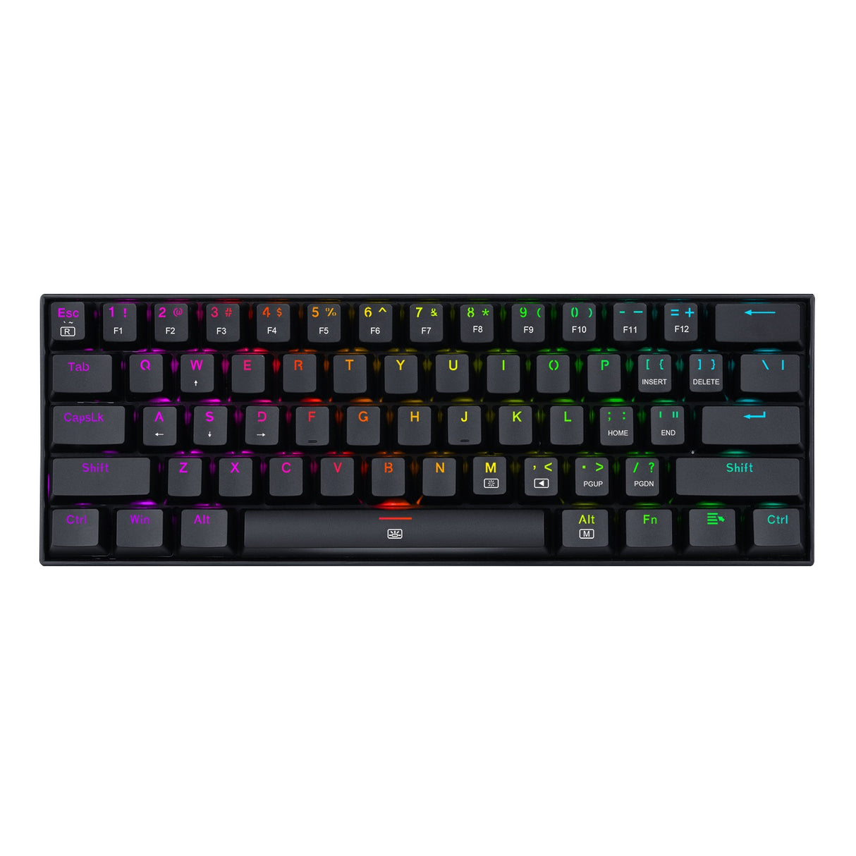 Redragon Teclado Mecánico K630RGB BLUE, 60% Compacto, Retroiluminación RGB, Conexión USB
