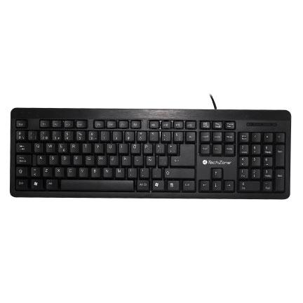 TZ16TEC01-ALA - Teclado Techzone Grimly Negro Alámbrico Conexión USB Indicador MAY/NUM Compatible con Windows y MacOS 440x130x22.6mm TZ16TEC01-ALA