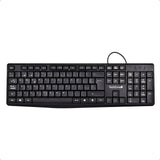 TechZone Alámbrico teclado Universal USB QWERTY Negro, Tamaño completo (100%)