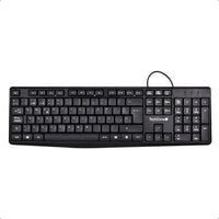 TechZone Alámbrico teclado Universal USB QWERTY Negro, Tamaño completo (100%)