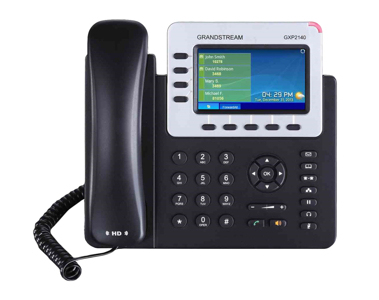Teléfono IP Grandstream GXP2140, 4 Líneas, PoE, Pantalla a Color 4.3", HD Audio