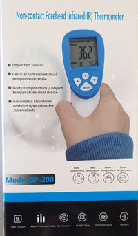 Yobekan Termómetro Infrarrojo Digital GP-200, Medición Rápida 1s, Precisión ±0.2°C, Pantalla LCD