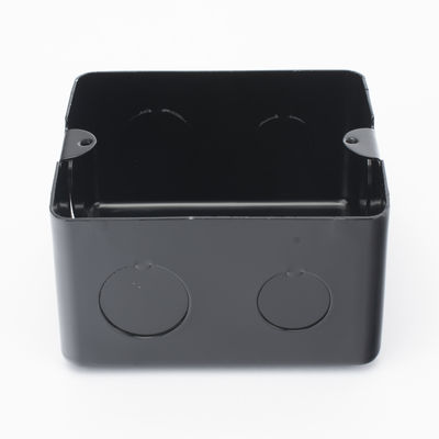 TMK10X10 - Caja de Registro / Acero Galvanizado 1.45-1.50mm / 10x10 cm (3.94x3.94 in) / Incluye Tapa y Tornillos / Negro