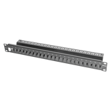 TM-PNLZ-24-01 - Patch Panel Blindado Modular de 24 Puertos / Plano / 1UR / 19" / Acero de Alta Resistencia / 44.5mm (1.75")