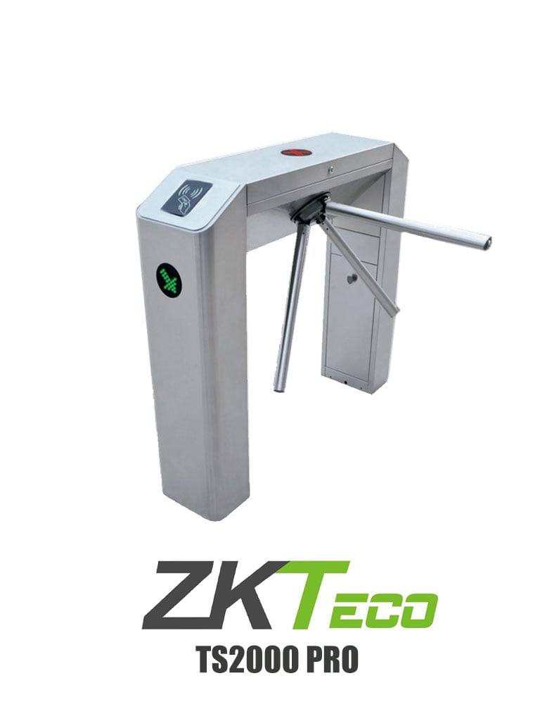 Torniquete Tipo Puente Bidireccional ZKTECO TS2000 Pro, Acero SUS304, Carril 50cm, 25-48 Accesos/Min, 110V