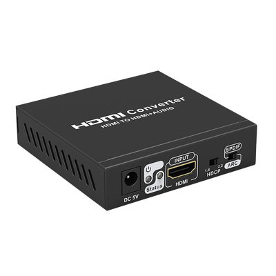 TT3061 - Extractor de Audio HDMI / 4K 60 Hz HDR / Salida SPDIF + Coaxial + R/L 3.5 mm / ARC / HDCP 1.4/2.2 Bidireccional / Salida HDMI Solo Video
