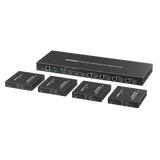 TT844 - MATRICIAL Y EXTENSOR DE VIDEO HDMI 4 x 4 / 4 Entradas HDMI / 4 Salidas HDMI Loop / 4 Salidas RJ45 para Extender la señal 70 metros por salida  /4K / Conmutación por RS232, Control Remoto o Ethernet.