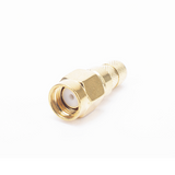 TT-SM-0022 - Conector SMA Macho Inverso / Anillo Plegable / Cables RG-8/X, LMR-240, Belden 9258 / Cuerpo Bronce Oro / Aislante Teflón