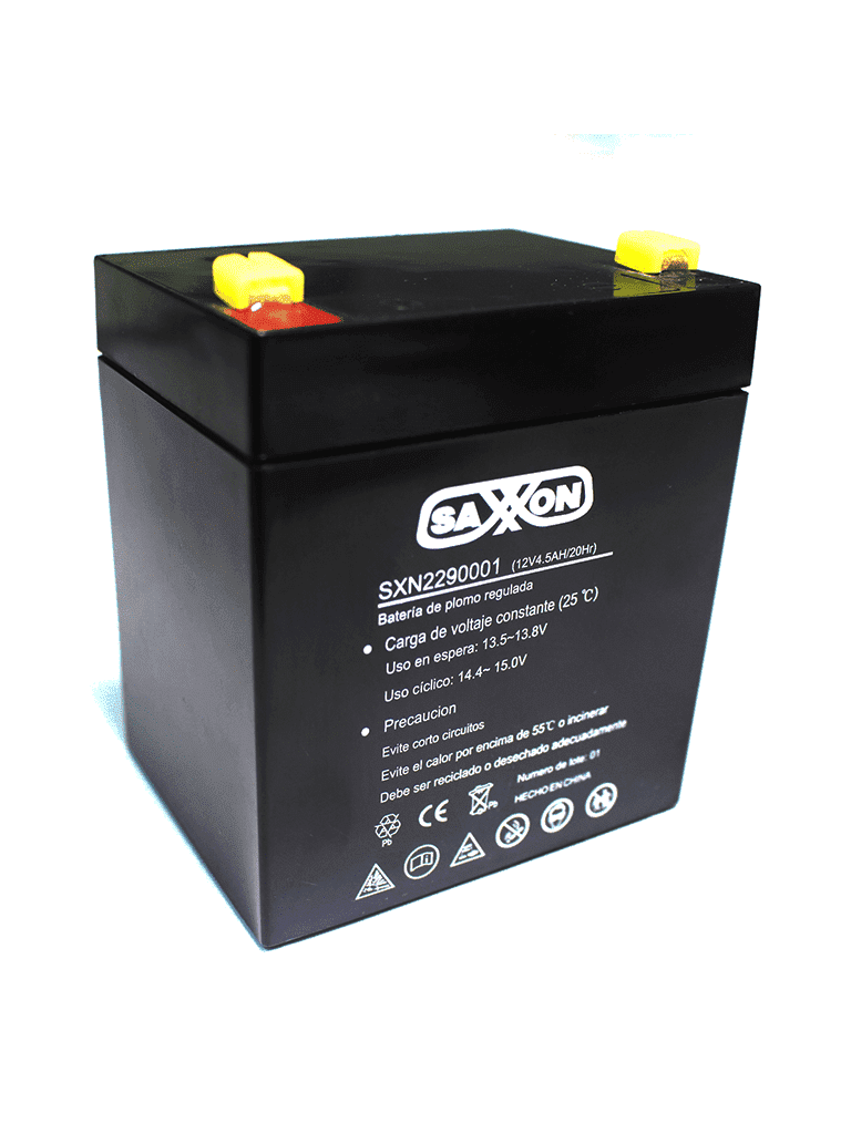 CBAT45AH  Batería de respaldo saxxon cbat45ah 12v 4.5ah compatible dsc cctv acceso