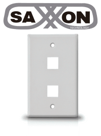 SAXXON Placa de Pared A175-2A, 2 Puertos Keystone, Color Blanco