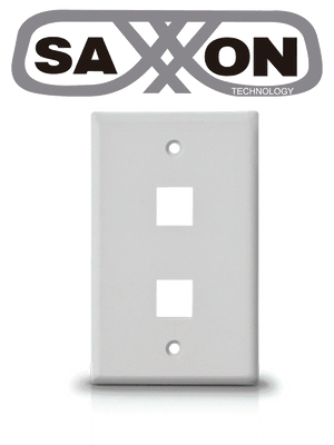 SAXXON Placa de Pared A175-2A, 2 Puertos Keystone, Color Blanco