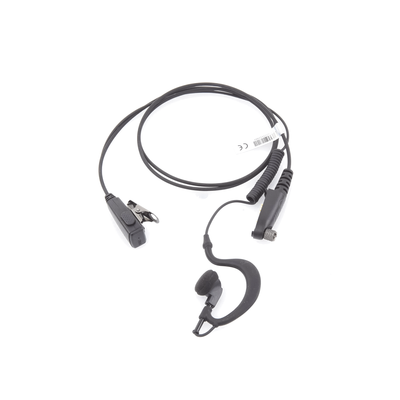 TX-110N-H02 - Micrófono-Audífono Profesional / Gancho Ajustable en Forma de G / Cable con Resorte / PTT de Solapa / Compatible con Radios Hytera y Telox