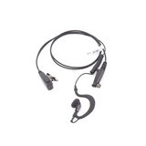 TX-110N-H02 - Micrófono-Audífono Profesional / Gancho Ajustable en Forma de G / Cable con Resorte / PTT de Solapa / Compatible con Radios Hytera y Telox