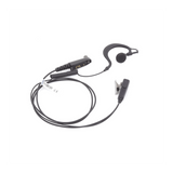 TX-110N-H02 - Micrófono-Audífono Profesional / Gancho Ajustable en Forma de G / Cable con Resorte / PTT de Solapa / Compatible con Radios Hytera y Telox