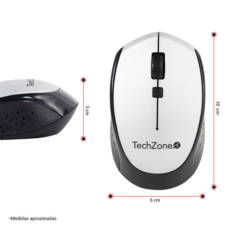 Mouse Techzone Tz19Mou01-Inapl Optico Nano Usb Botones Plata FullOffice.com