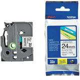 Cinta Brother TZe251 Laminada 24mm x 8m Negro sobre Blanco TZE-251