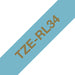 TZE-RL34 - Brother TZE-RL34 cinta para impresora de etiquetas Gold on blue