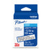 TZE131G - Cinta Laminada Brother Estandar Texto negro sobre cinta transparente de 12mm x 8m