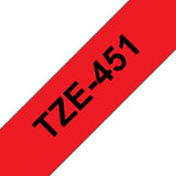 TZE451 - Brother TZE-451 cinta para impresora de etiquetas Negro sobre rojo TZ