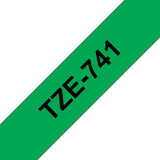 TZE741 - Brother TZE-741 cinta para impresora de etiquetas Negro sobre verde TZ