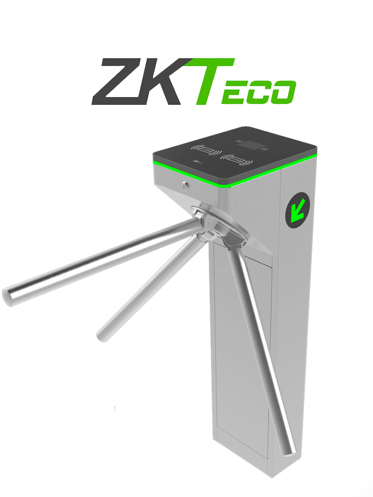 Torniquete Bidireccional ZKTECO MTS1000, Acero SUS304, 110V, 25/min, Carril 50 cm, 2M Ciclos, Compatible Rostro, Palma, Huella, Tarjeta, QR