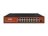 Wi-Tek WI-PS518G switch Fast Ethernet (10/100) Energía sobre Ethernet (PoE) Negro, Naranja