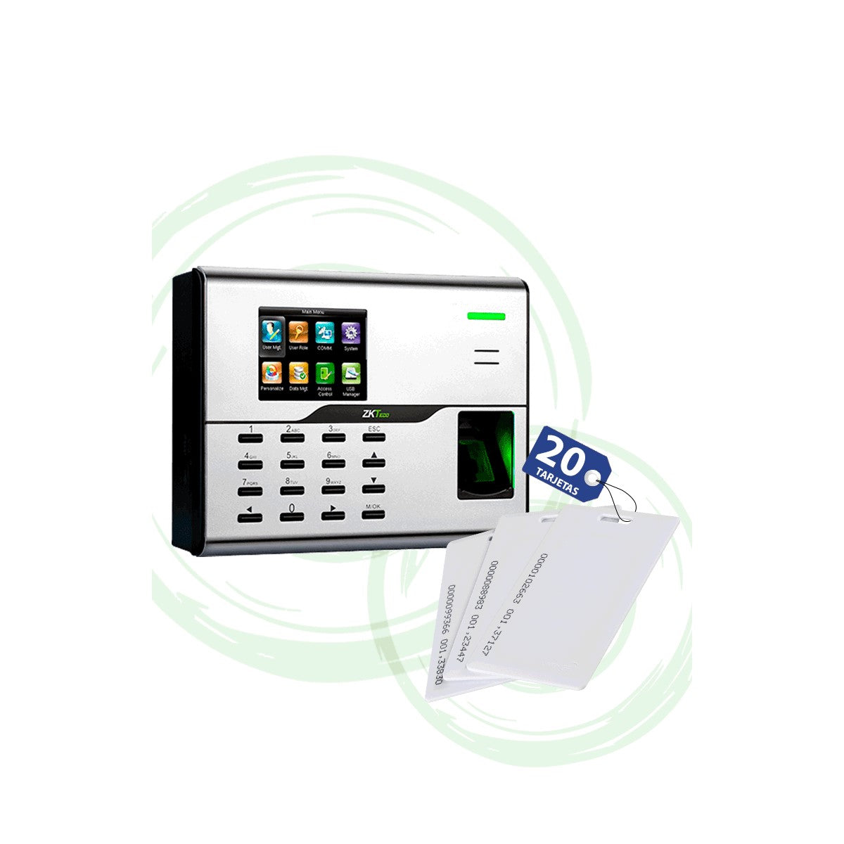 Control de Acceso y Asistencia ZKTeco con Capacidad de 20 Tarjetas (UA860IDCARD PAK)