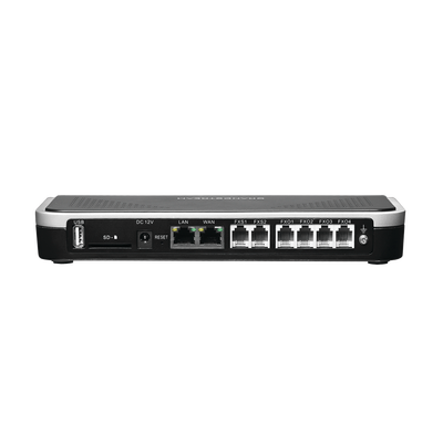 UCM-6204 - Conmutador IP-PBX de 4 puertos FXO + 2 FXS, 45 llamadas concurrentes, 500 usuarios y doble puerto Gigabit