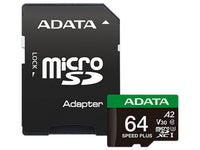 ADATA Speed Plus 64 GB MicroSDXC Clase 10 UD64GUI3V30A2SP-RA1 - MEMORIAS
