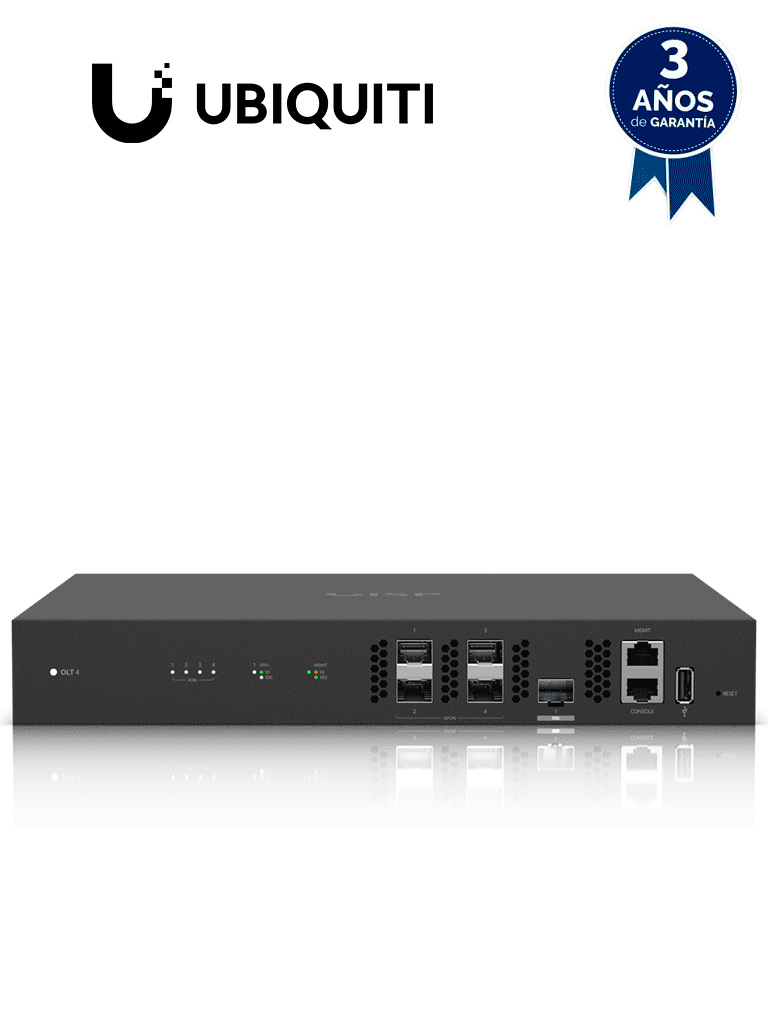 UF-OLT-4 UBIQUITI Olt-4	- terminal de línea óptica para hasta 512 onus concurrentes, con 4 puertos sfp gpon y 1 puerto sfp+ 10g.