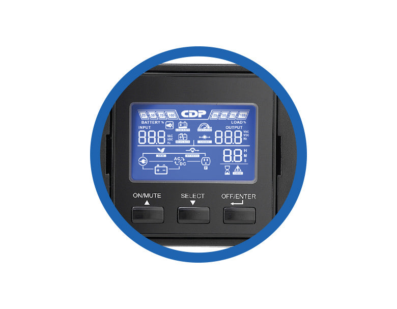 UPO11-2RT AX - UPS Online 2000VA / 2000W / 8 Terminales de salida / 4 Terminales programables / Pantalla LCD / 5min a plena carga