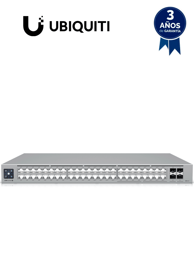 USW-PRO-MAX-48-POE UBIQUITI Pro-max-48-poe - switch unifi con funciones capa 3, 48 puertos (16 puertos 2.5 gbe y 32 puertos 1 gbe), 2 puertos sfp+ 10g, poe++ 720w, pantalla informativa #preventa